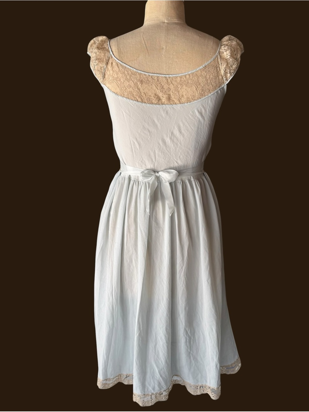 Vintage 50s Edwardian Inspired Lace Cotton Batiste Lingerie Slip Dress - Picture 5 of 10